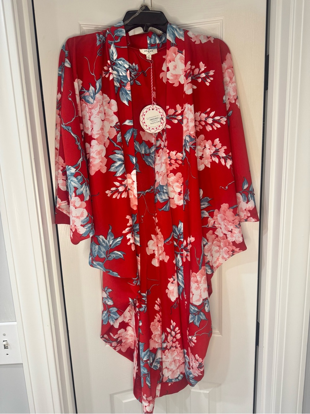 Umgee Red Floral Kimono - Lightweight